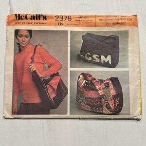 Vintage 70s McCall’s Shoulder Bag Pattern